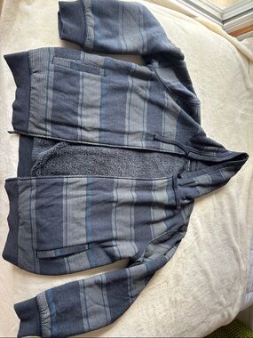 O’Neill Striped Navy Zip-Up Hoodie